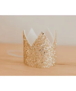 Cutest Little Party Solid Gold Glitter Crown