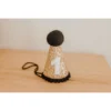 Cutest Little Party Party Time # 1 Gold Glitter + Black Pom Trim + White Glitter Party Hat