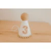 Cutest Little Party # 3 White Glitter + Toast Pom Trim/white Lining + Toast Felt Party Hat