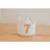 Cutest Little Party # 7 White Glitter + Toast Pom Trim/white Lining + Rose Gold/toast Felt Crown Party Time