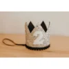 Cutest Little Party # 2 Silver Glitter + Black Pom Trim + White Glitter Crown