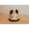 Cutest Little Party Party Time # 2 Gold Glitter + Navy Pom Trim + White Glitter Crown