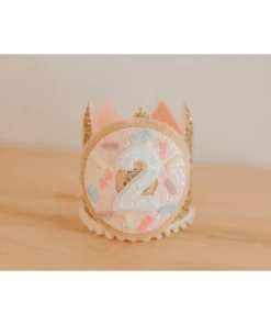 Cutest Little Party # 2 Gold Glitter + Donut + White Glitter Crown Party Time