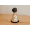Cutest Little Party # 2 Gold Glitter + Navy Pom Trim + White Glitter Party Hat