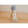 Cutest Little Party # 2 Gold Glitter + Baby Blue Pom Trim + White Glitter Party Hat Party Time