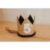 Cutest Little Party Party Time # 5 Gold Glitter + Black Pom Trim + White Glitter Crown