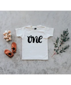 Gladfolk One Birthday Organic Ivory Tee Tops