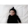 Three Little Tots Black Ribbed Knotted Beanie