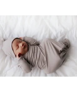 Three Little Tots Preemie + Newborn Harbor Mist Knotted Beanie