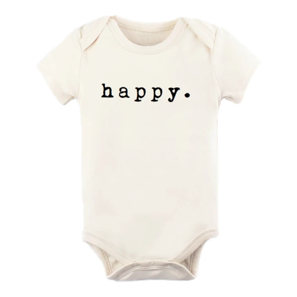 Tenth + Pine Bodysuits Happy Black + Natural Organic Onesie 3 Tenth + Pine Bodysuits Happy Black + Natural Organic Onesie