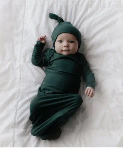 Three Little Tots Preemie + Newborn Emerald Knotted Gown