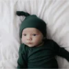 Three Little Tots Emerald Knotted Beanie Preemie + Newborn