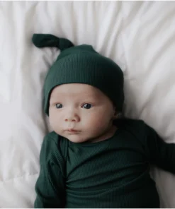 Three Little Tots Emerald Knotted Beanie Preemie + Newborn