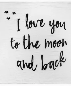 Modern Burlap Love You To The Moon And Back Muslin Swaddle Swaddles + Blankets