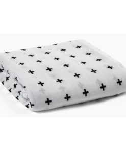 Modern Burlap Swiss Cross Muslin Swaddle