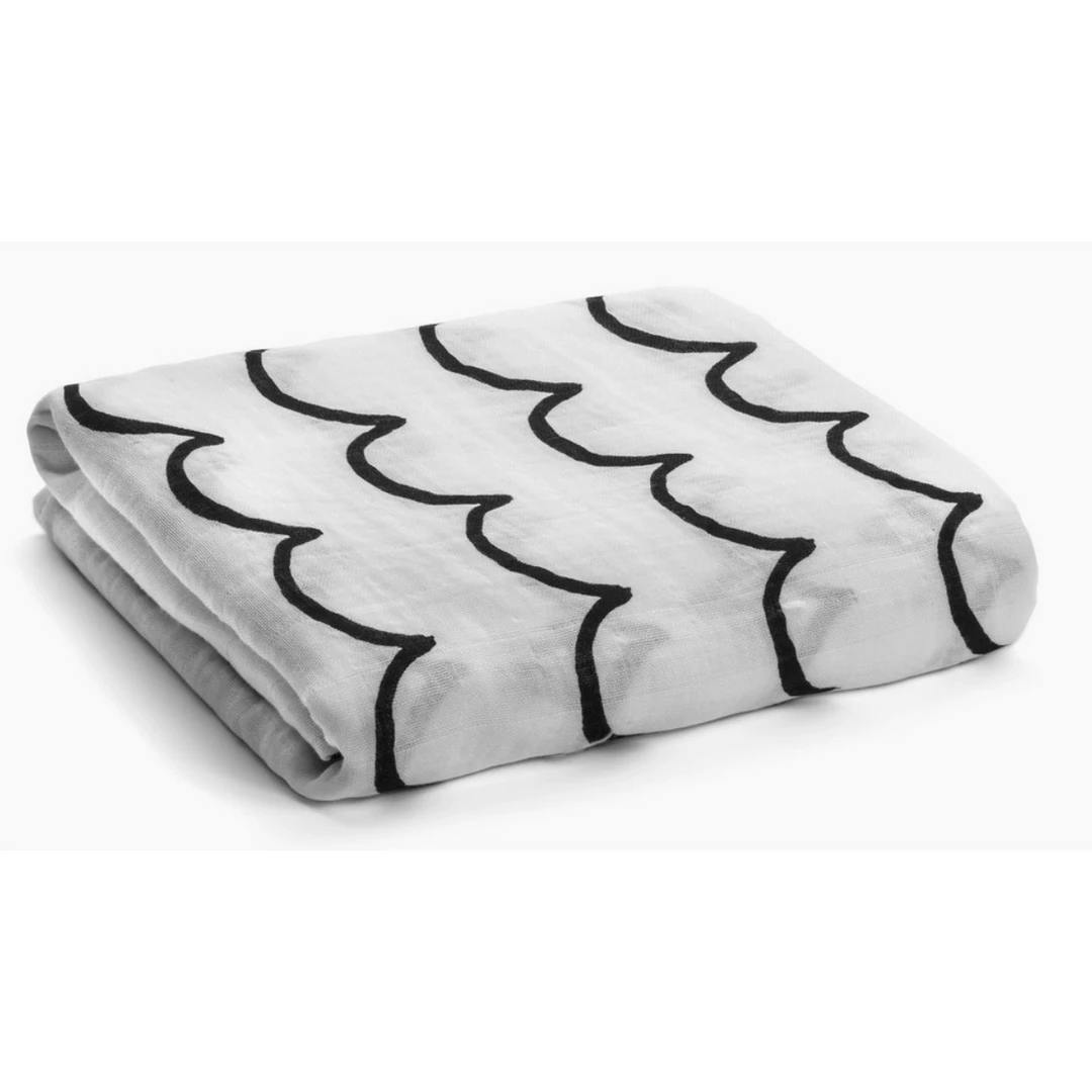 Modern Burlap Waves Muslin Swaddle 3 Modern Burlap Waves Muslin Swaddle