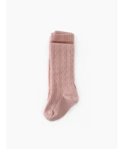 Little Stocking Co Blush Cable Knit Tights