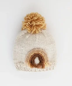 Huggalugs Gold Rainbow Knit Beanie Knits