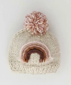 Huggalugs Mauve Rainbow Knit Beanie Knits