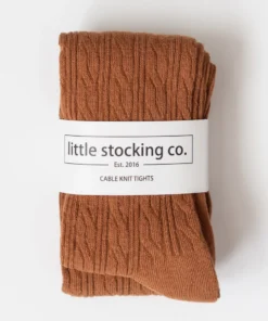 Little Stocking Co Footwear Sugar Almond Cable Knit Tights