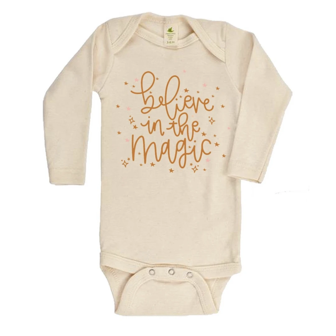 House Of Luna Bodysuits Believe In The Magic Natural Long Sleeve Organic Onesie 3 House Of Luna Bodysuits Believe In The Magic Natural Long Sleeve Organic Onesie