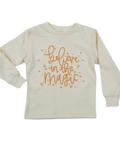 House Of Luna Believe In The Magic Long Sleeve Natural Organic Tee Graphic Tees
