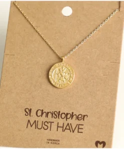 Fame Accessories Mini Saint Christopher Pendant Necklace Necklaces
