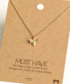 Fame Accessories Necklaces Mini Bee Pendant Necklace