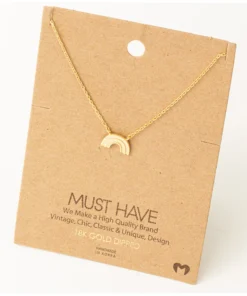 Fame Accessories Necklaces Mini Metallic Rainbow Pendant Necklace
