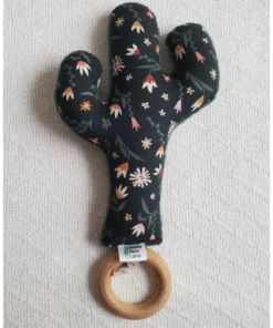 Prickly Pear Lane Green Floral Cactus Rattle