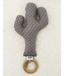 Prickly Pear Lane Toys Grey + White Cross Cactus Rattle
