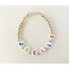 Little Lunds Co Custom Name Rainbow + Gold Bracelet Jewelry