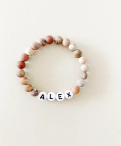 Little Lunds Co Jewelry Custom Name Gender Neutral Stone Bracelet