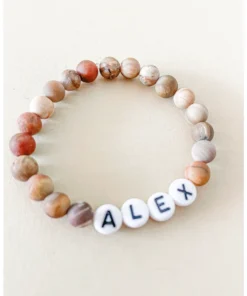 Little Lunds Co Jewelry Custom Name Gender Neutral Stone Bracelet