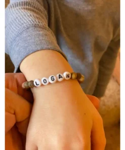 Little Lunds Co Jewelry Custom Name Gender Neutral Stone Bracelet