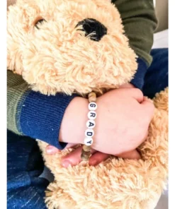 Little Lunds Co Jewelry Custom Name Gender Neutral Stone Bracelet