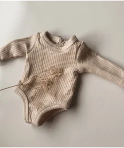 Beige Minikane Long Sleeve Romper Minikane Clothing