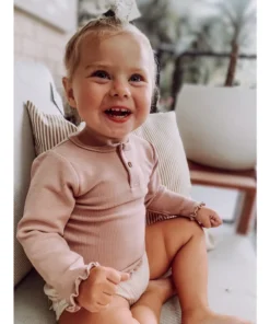 Minikane Mauve Ruffle Long Sleeve Tops