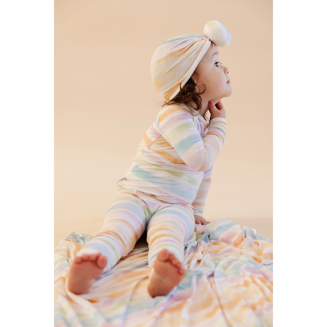 Sunset Stripe Bamboo Swaddle - Arrows & Bow X Joss + J 5 Sunset Stripe Bamboo Swaddle - Arrows & Bow X Joss + J