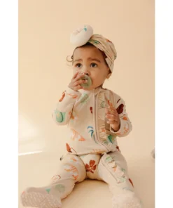 Retro Beach Bamboo Zip Sleeper + Ruffles - Arrows & Bow X Joss + J