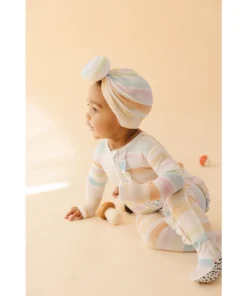 Sleepers Sunset Stripe Bamboo Zip Sleeper + Ruffles - Arrows & Bow X Joss + J