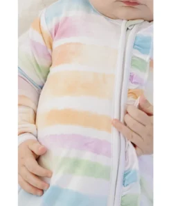 Sleepers Sunset Stripe Bamboo Zip Sleeper + Ruffles - Arrows & Bow X Joss + J