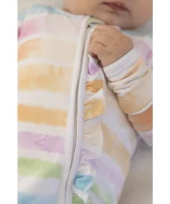 Sleepers Sunset Stripe Bamboo Zip Sleeper + Ruffles - Arrows & Bow X Joss + J