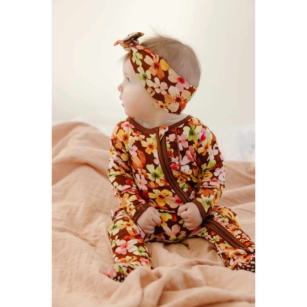 Sleepers Liberty Floral Bamboo Zip Sleeper + Ruffles - Arrows & Bow X Joss + J 8 Sleepers Liberty Floral Bamboo Zip Sleeper + Ruffles - Arrows & Bow X Joss + J