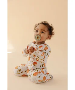 Orange Blossom Bamboo Zip Sleeper + Ruffles - Arrows & Bow X Joss + J Sleepers