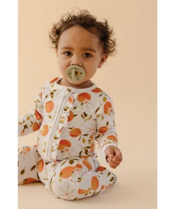 Orange Blossom Bamboo Zip Sleeper + Ruffles - Arrows & Bow X Joss + J Sleepers
