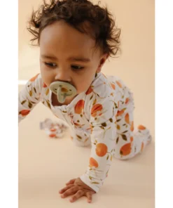 Orange Blossom Bamboo Zip Sleeper + Ruffles - Arrows & Bow X Joss + J Sleepers
