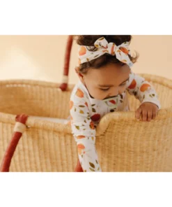 Orange Blossom Bamboo Zip Sleeper + Ruffles - Arrows & Bow X Joss + J Sleepers