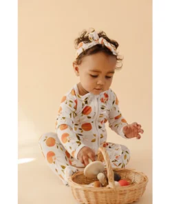 Orange Blossom Bamboo Zip Sleeper + Ruffles - Arrows & Bow X Joss + J Sleepers