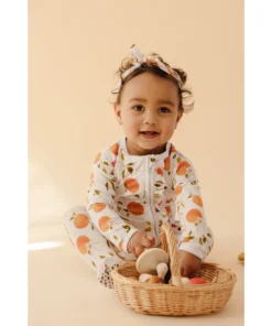 Orange Blossom Bamboo Zip Sleeper + Ruffles - Arrows & Bow X Joss + J Sleepers